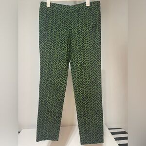 Anthropologie Cartonnier Pants Green Blue Side Zip Women's 0 Mid Rise